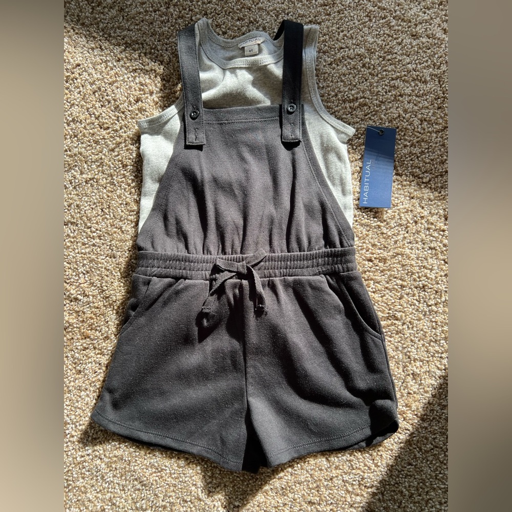 Habitual Black Romper with Grey Tank